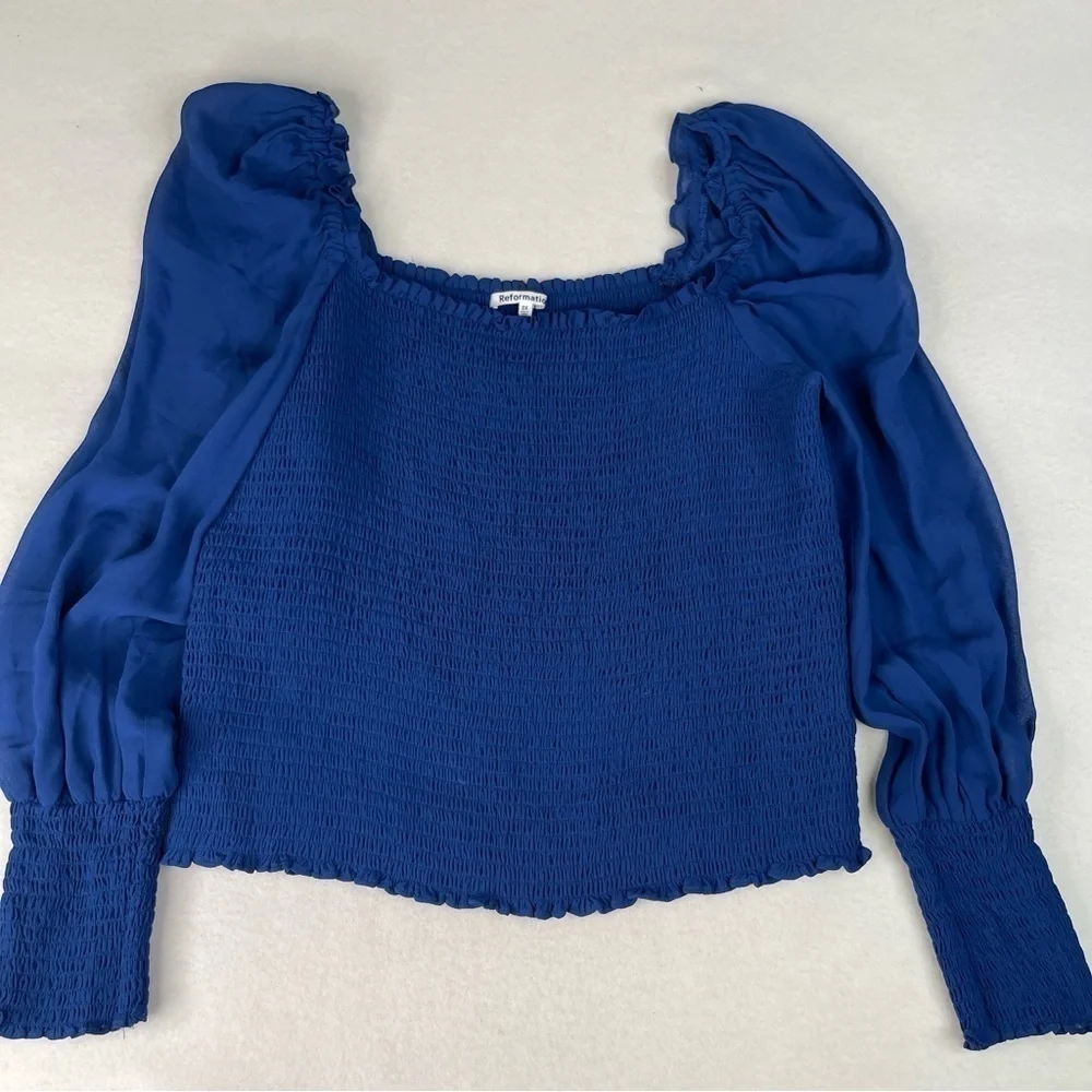 Reformation Pinto Top Caspian Blue Size 2X